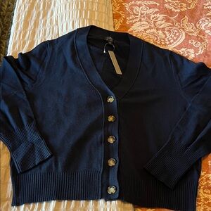 I Crew Cashmere Women's Navy Cardigan Sweater